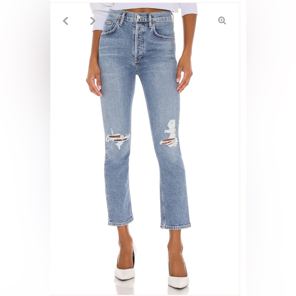 Agolde 90s Riley High Rise Straight Cropped Denim